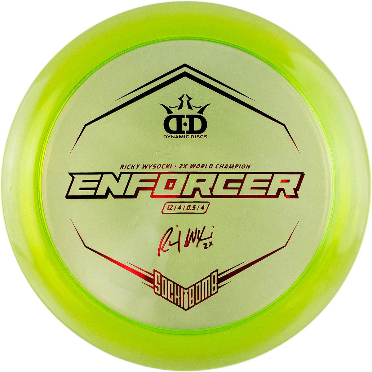 Dynamic Discs Lucid Ice Enforcer - Ricky Wysocki Sockibomb Stamp - PAR3 | Disku golfs