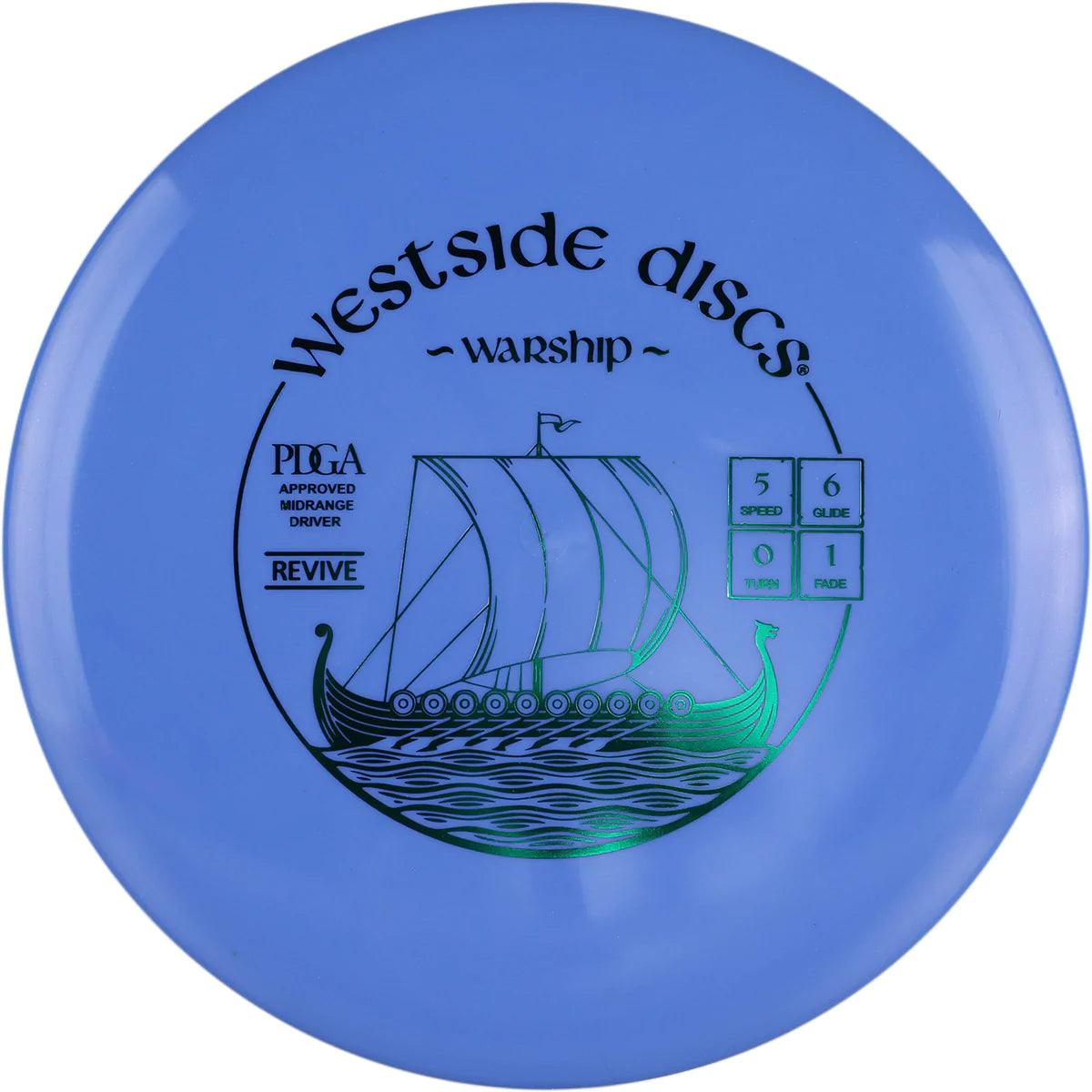 Westside Discs Revive Warship blue par3 disku golfs