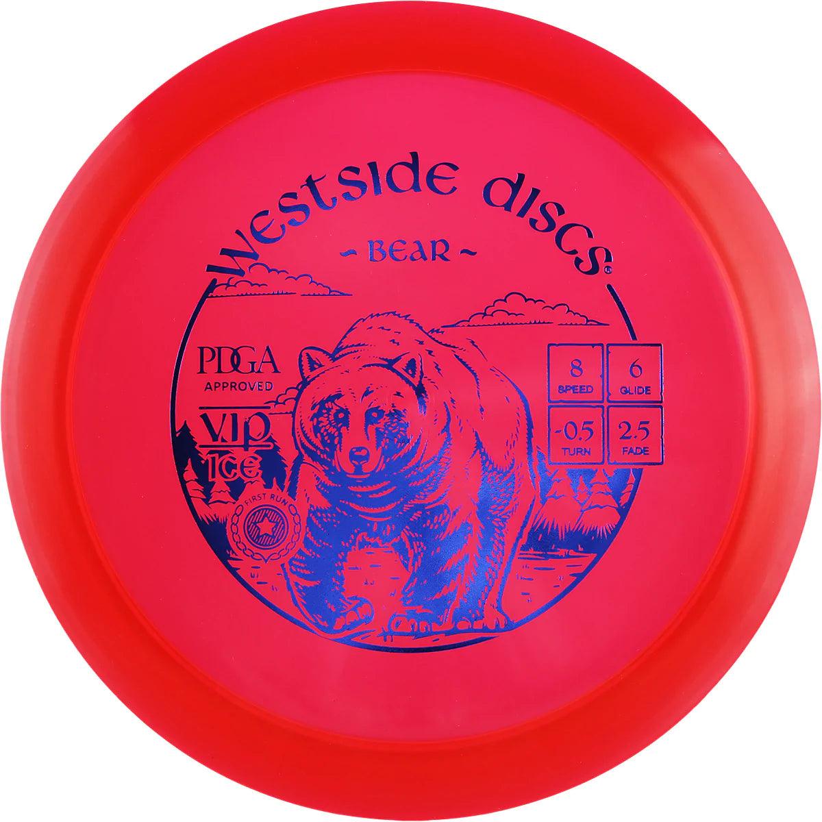 Westside Discs Vip Ice Bear red par3 disku golfs