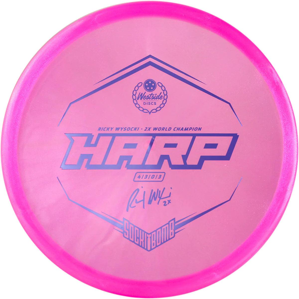 Westside Discs Vip Ice Glimmer Harp - Ricky Wysocki Sockibomb Stamp pink